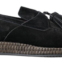 Dolce & Gabbana Elegant Black Suede Espadrilles Sneakers