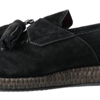 Dolce & Gabbana Elegant Black Suede Espadrilles Sneakers