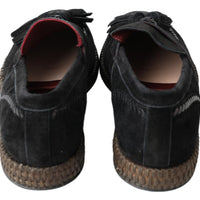 Dolce & Gabbana Elegant Black Suede Espadrilles Sneakers