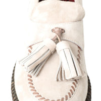 Dolce & Gabbana Elegant Ivory Leather Espadrilles