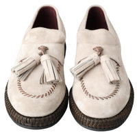 Dolce & Gabbana Elegant Ivory Leather Espadrilles