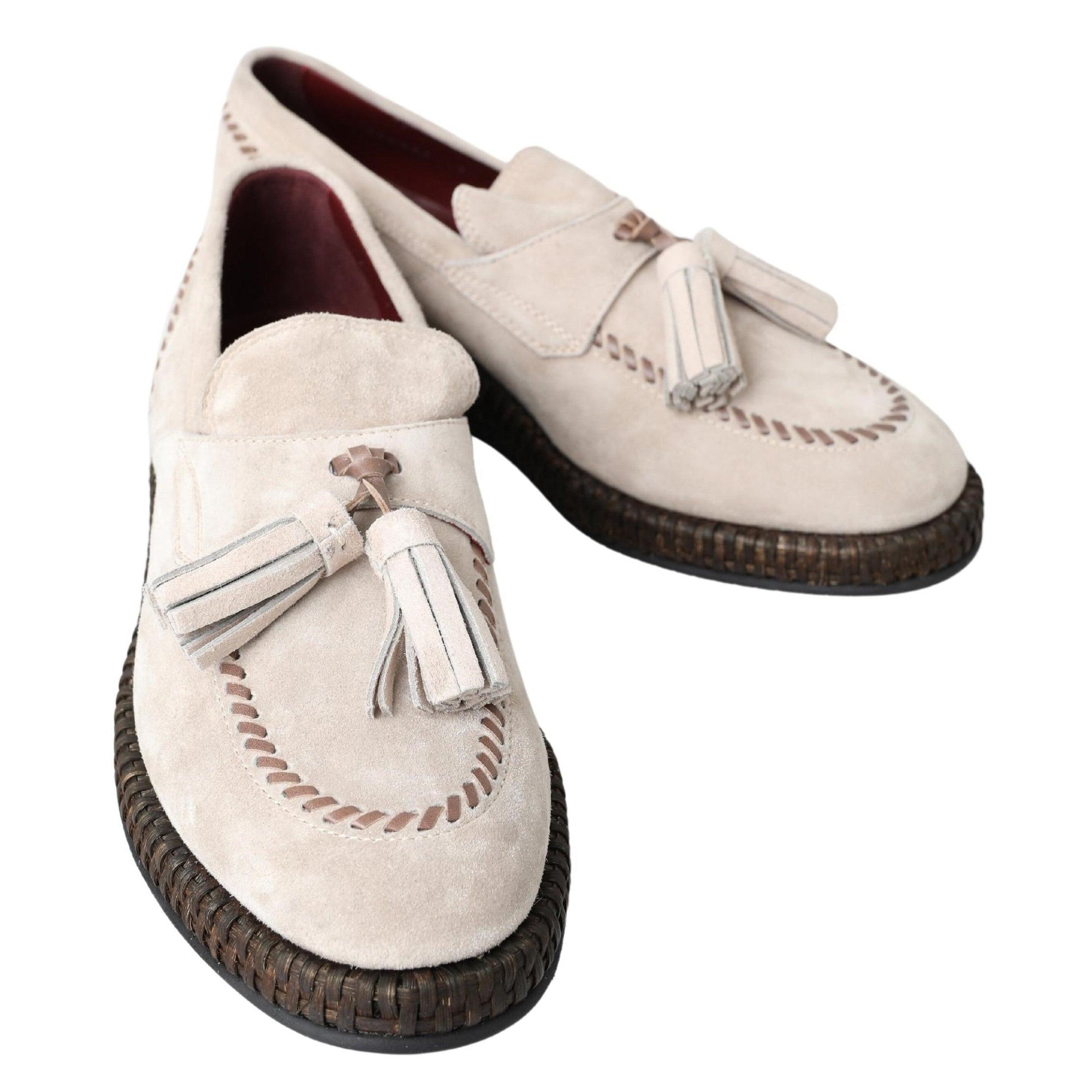 Dolce &amp; Gabbana Elegant Ivory Leather Espadrilles