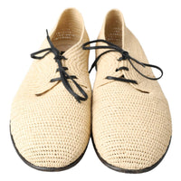 Dolce & Gabbana Chic Beige Derby Lace-Up Casual Men's Shoes