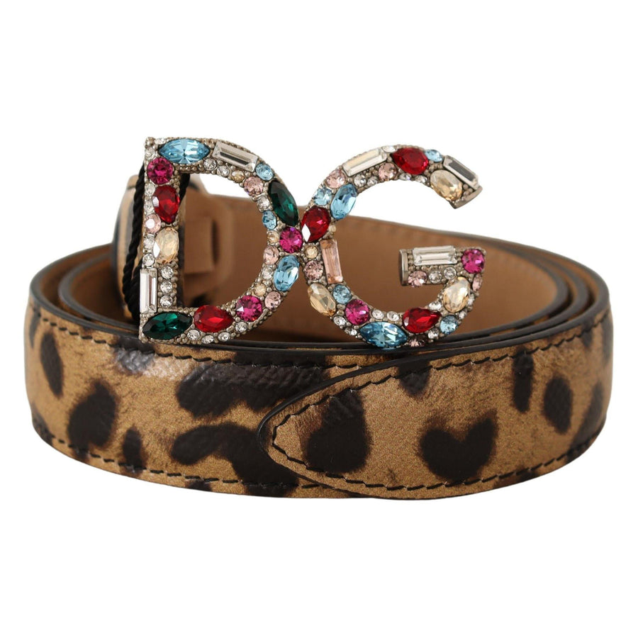 Dolce & Gabbana Elegant Crystal-Embellished Leopard Belt