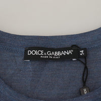 Dolce & Gabbana Silken Blue Crewneck Tee – A Touch of Elegance