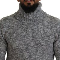 Dolce & Gabbana Elegant Gray Wool-Blend Turtleneck Sweater