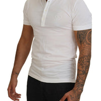 Dolce & Gabbana Elegant White Cotton Blend Polo