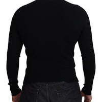 Dolce & Gabbana Elegant Black Wool Half Zip Turtleneck Sweater