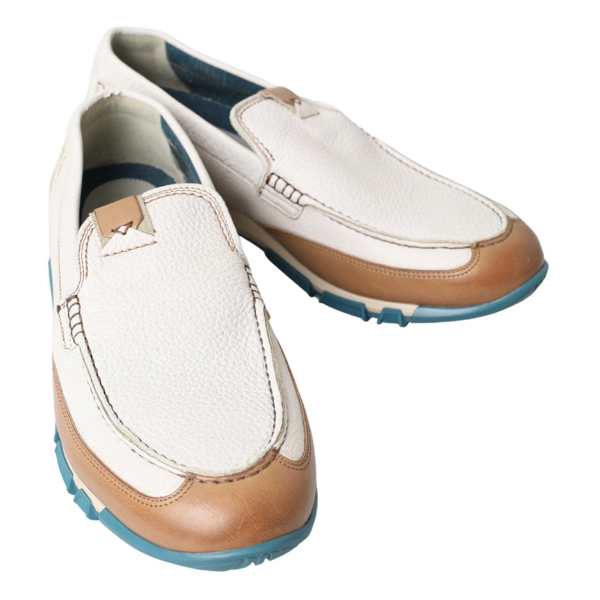 Dolce &amp; Gabbana Elegant White Leather Slipper Loafers