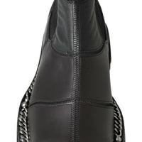 Dolce & Gabbana Elegant Black Ankle Stretch Slip On Boots