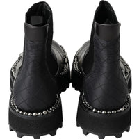 Dolce & Gabbana Elegant Black Ankle Stretch Slip On Boots