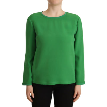 Armani Elegant Silk Long Sleeve Sweater in Lush Green