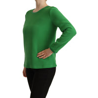 Armani Elegant Silk Long Sleeve Sweater in Lush Green