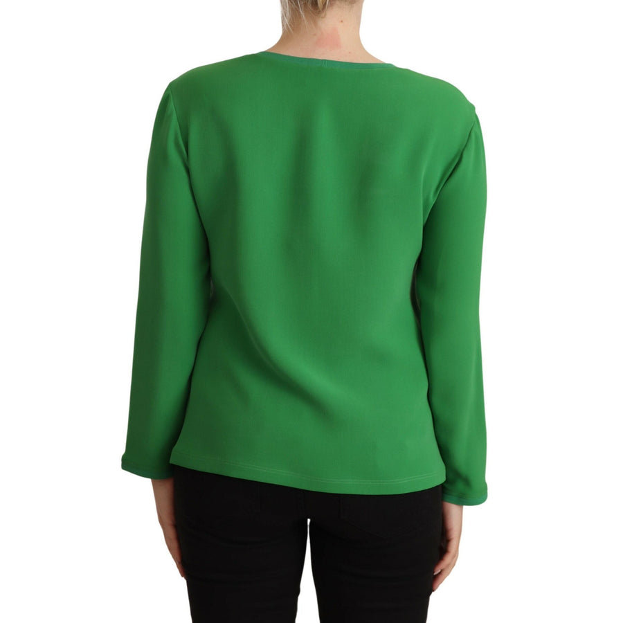 Armani Elegant Silk Long Sleeve Sweater in Lush Green