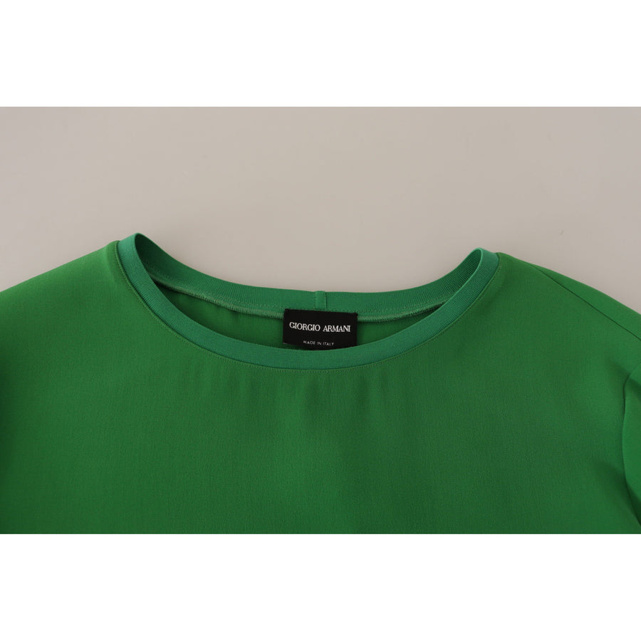 Armani Elegant Silk Long Sleeve Sweater in Lush Green