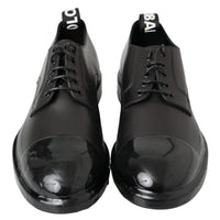 Dolce & Gabbana Elegant Derby Lace-Up Leather Shoes in Black