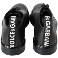 Dolce & Gabbana Elegant Derby Lace-Up Leather Shoes in Black