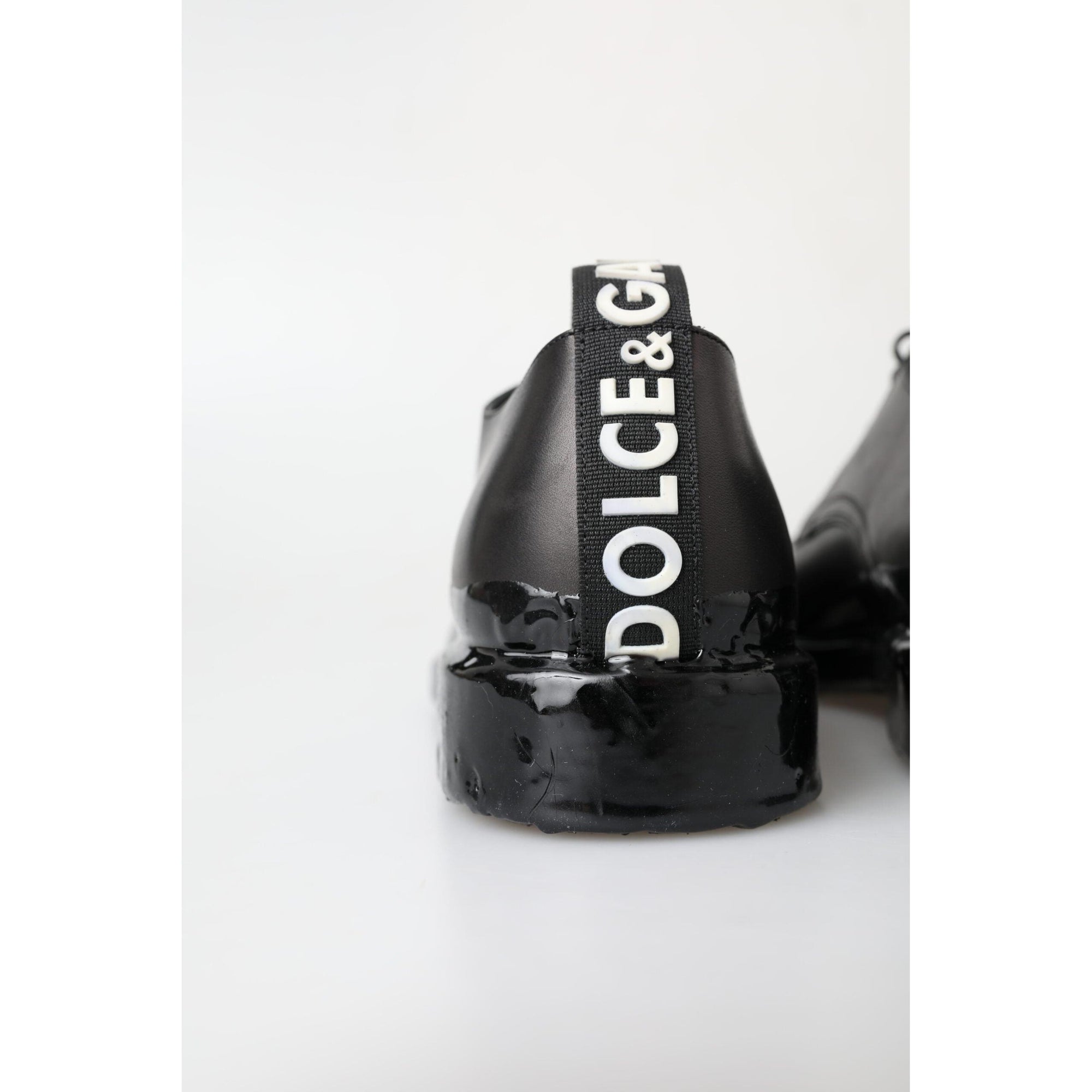 Dolce &amp; Gabbana Elegant Derby Lace-Up Leather Shoes in Black