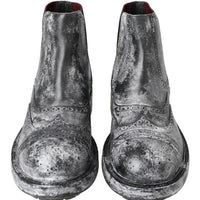 Dolce & Gabbana Elegant Black Faded Chelsea Ankle Boots