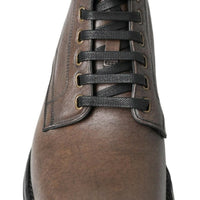 Dolce & Gabbana Elegant Horse Leather Lace-Up Boots