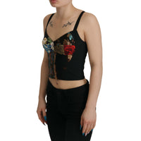 Dolce & Gabbana Elegant Floral Corset Top Blouse