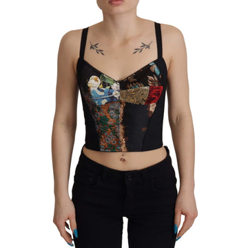 Dolce & Gabbana Elegant Floral Corset Top Blouse