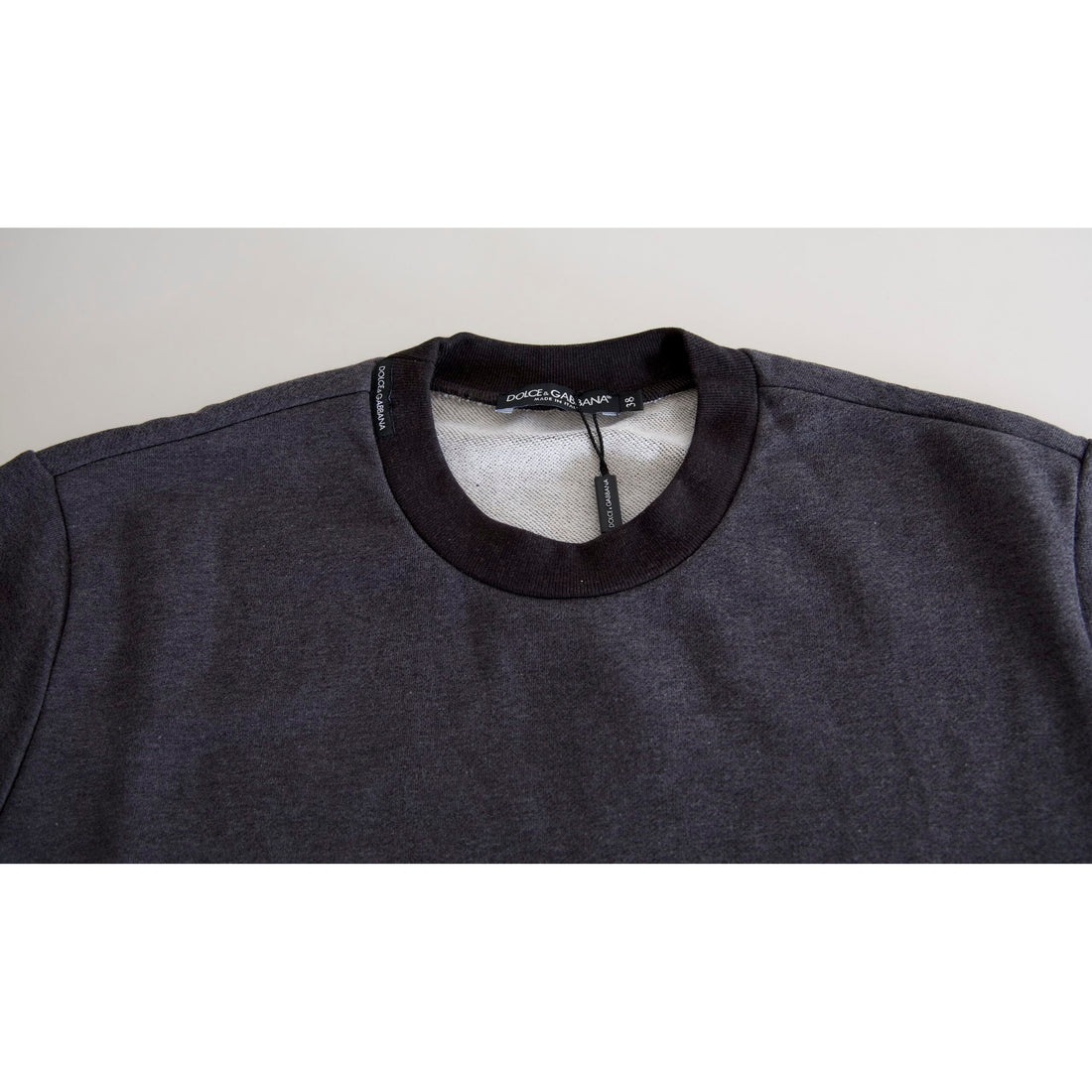 Dolce & Gabbana Elegant Dark Gray Crew Neck Sweater