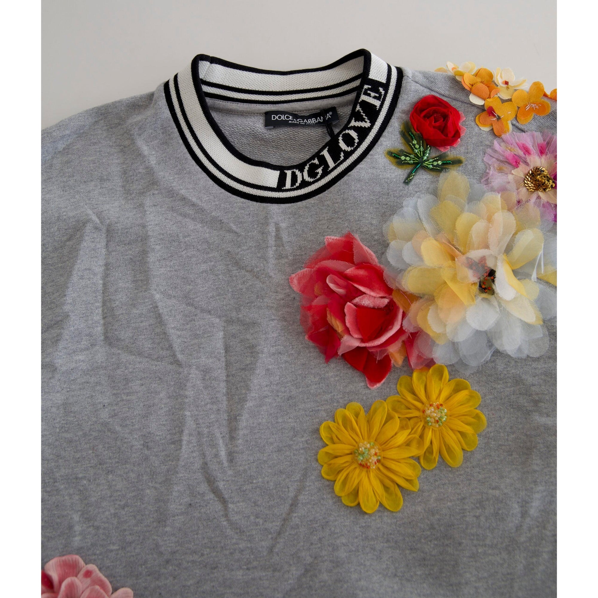 Dolce &amp; Gabbana Chic Embellished Crew Neck Pullover Sweater