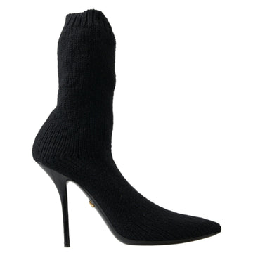 Dolce & Gabbana Elegant Black Viscose Mid-Calf Boots