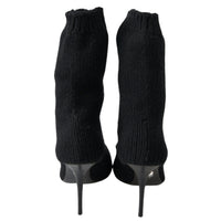 Dolce & Gabbana Elegant Black Viscose Mid-Calf Boots