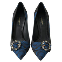 Dolce & Gabbana Elegant Blue Crystal Embellished Pumps