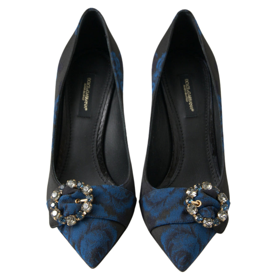 Dolce & Gabbana Elegant Blue Crystal Embellished Pumps