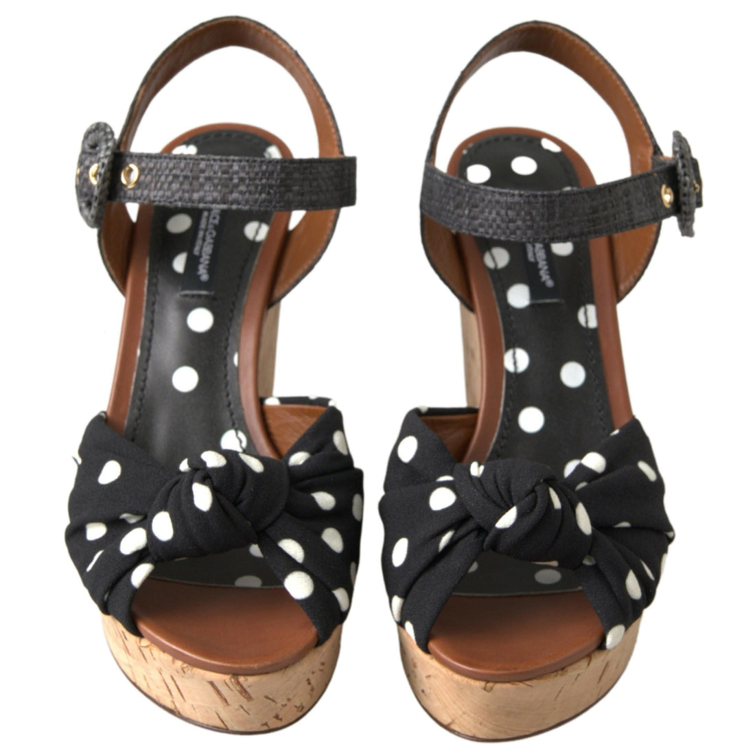 Dolce & Gabbana Chic Polka-Dotted Ankle Strap Wedges