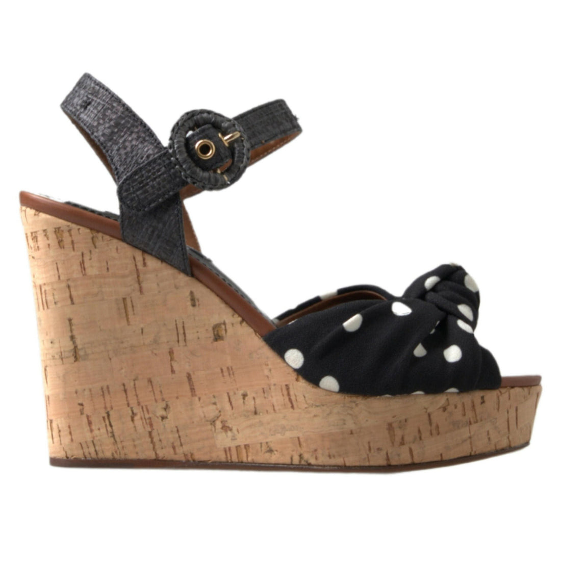 Dolce & Gabbana Chic Polka-Dotted Ankle Strap Wedges