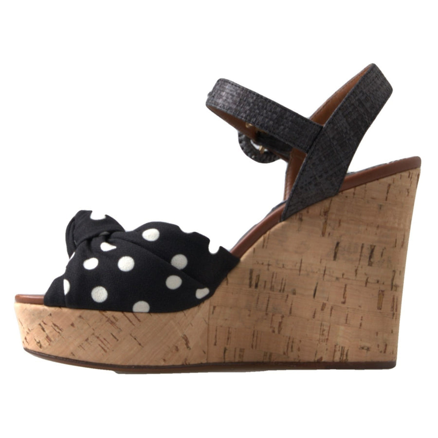 Dolce & Gabbana Chic Polka-Dotted Ankle Strap Wedges