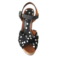 Dolce & Gabbana Chic Polka-Dotted Ankle Strap Wedges