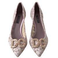 Dolce & Gabbana Elegant Pink Crystal Embellished Heels