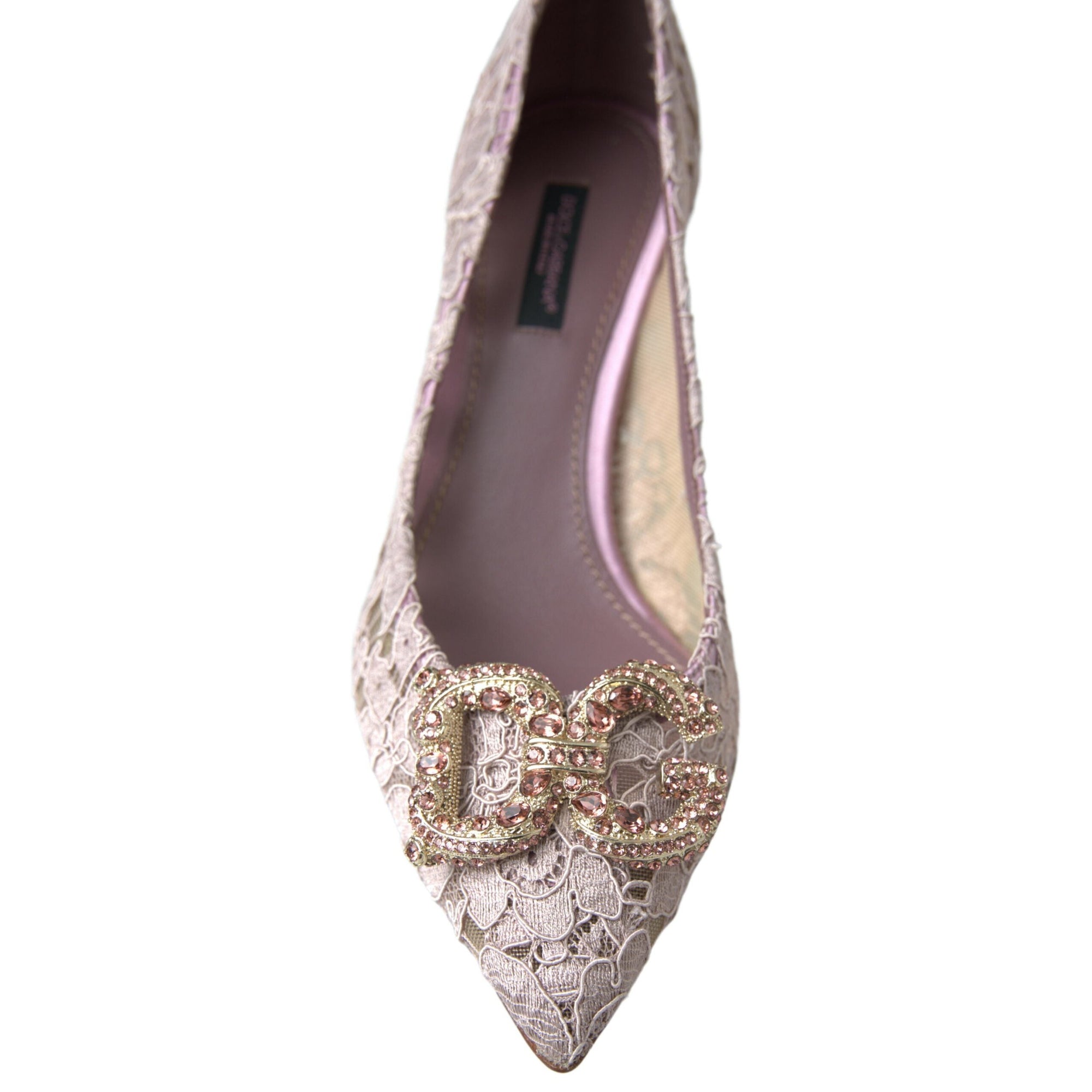 Dolce &amp; Gabbana Elegant Pink Crystal Embellished Heels