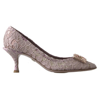 Dolce & Gabbana Elegant Pink Crystal Embellished Heels