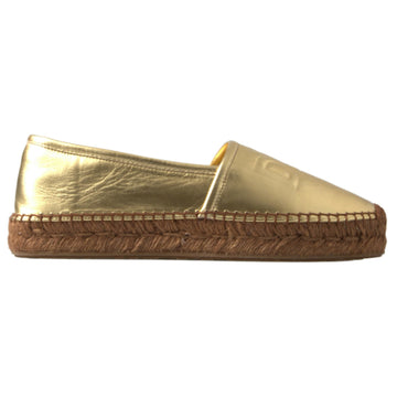 Dolce & Gabbana Golden Elegance Leather Espadrilles