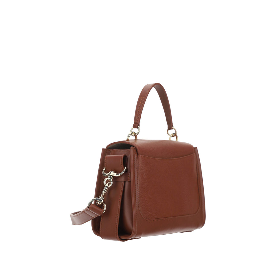 Chloé Elegant Sepia Brown Calfskin Shoulder Handbag