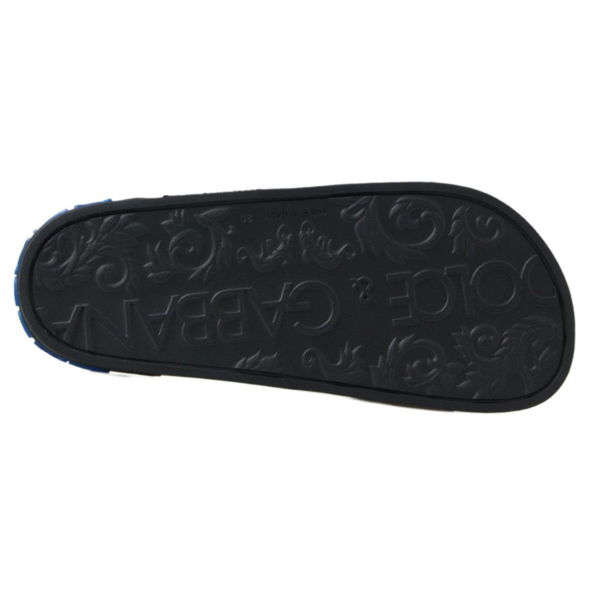 Dolce &amp; Gabbana Elegant Black Leather Slide Sandals