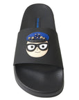 Dolce & Gabbana Elegant Black Leather Slide Sandals