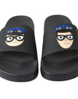 Dolce & Gabbana Elegant Black Leather Slide Sandals