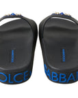 Dolce & Gabbana Elegant Black Leather Slide Sandals