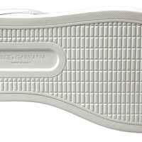 Dolce & Gabbana Sleek White Leather Casual Sneakers