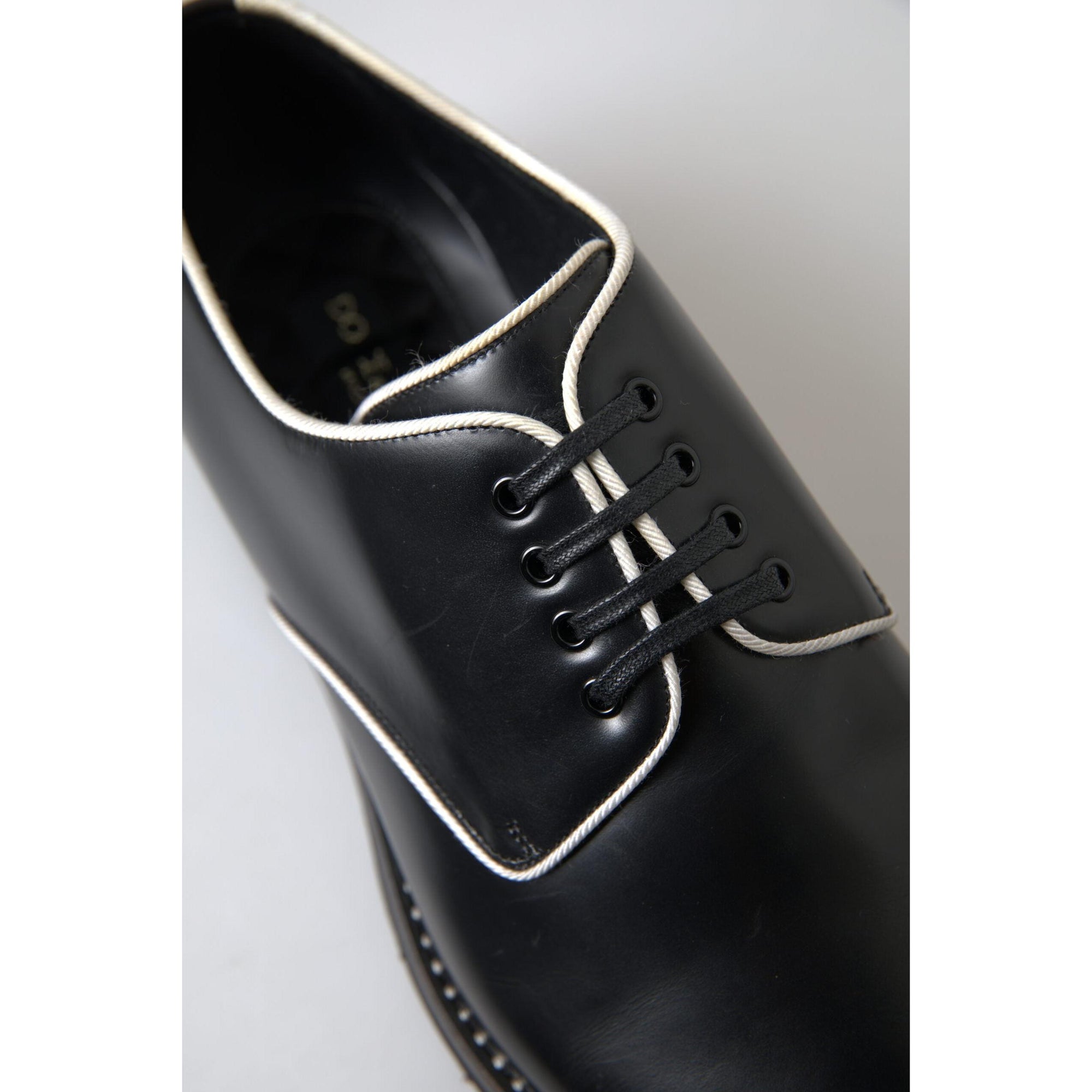 Dolce &amp; Gabbana Elegant Black and White Formal Men&#39;s Shoes