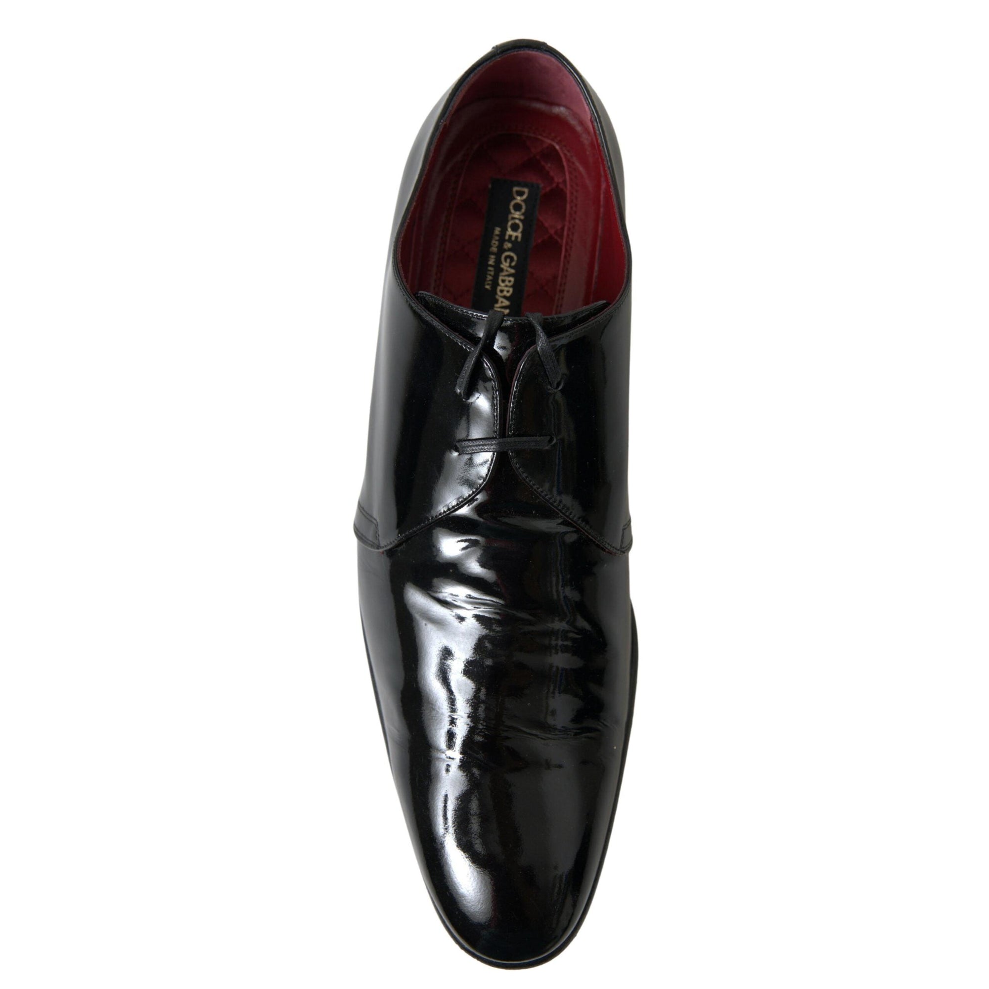Dolce &amp; Gabbana Elegant Black Patent Leather Formal Men&#39;s Shoes