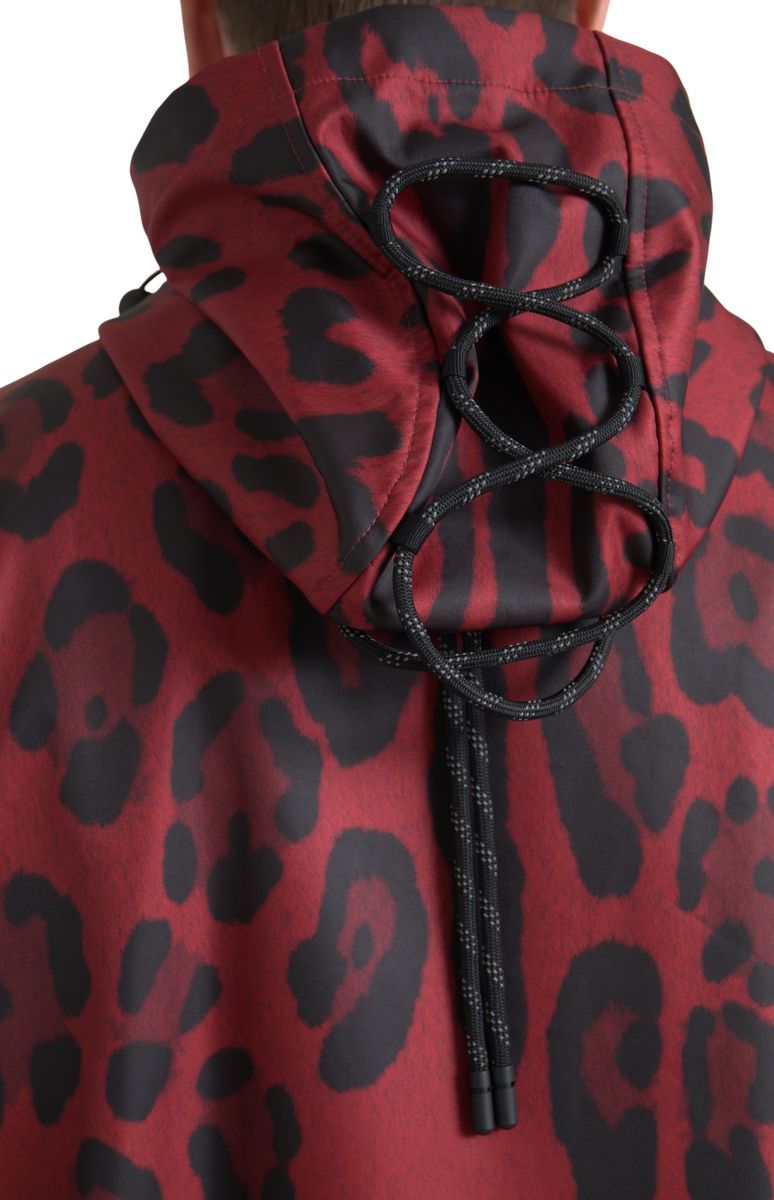 Dolce &amp; Gabbana Radiant Red Leopard Print Hooded Jacket