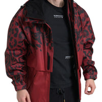 Dolce & Gabbana Radiant Red Leopard Print Hooded Jacket